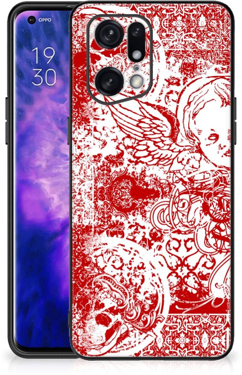 Telefoonhoesje OPPO Find X5 Pro Angel Skull Rood