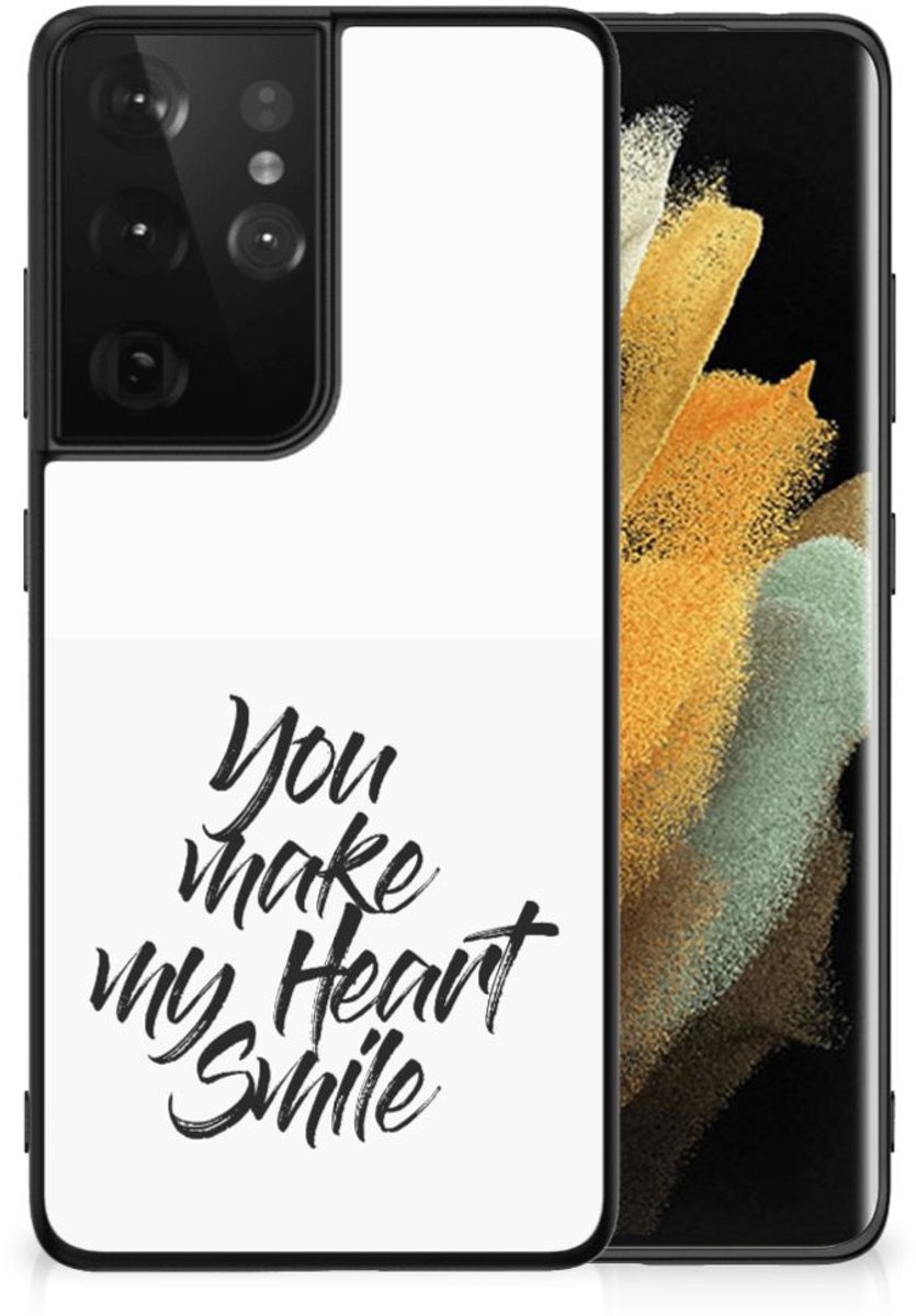 Back Cover voor Samsung Galaxy S21 Ultra Telefoon Hoesje met tekst Heart Smile