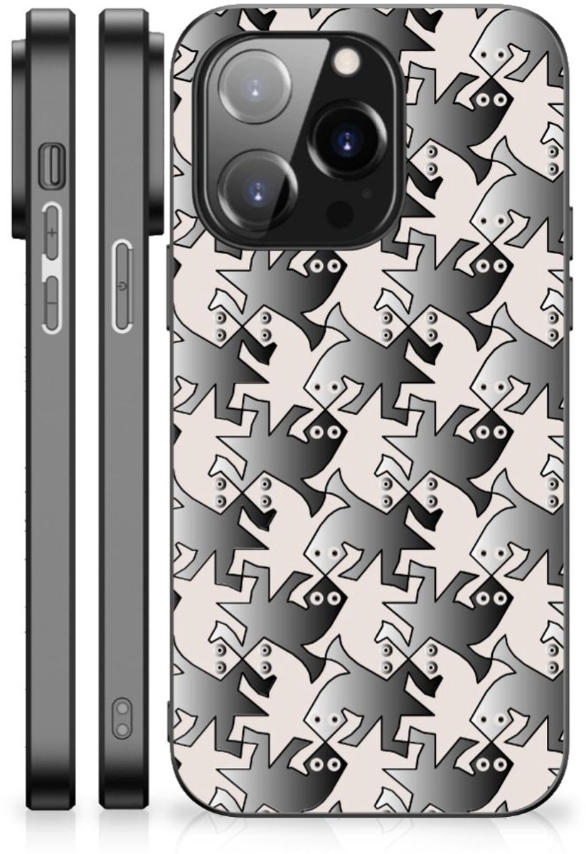 Back Cover voor iPhone 14 Pro Dierenprint Telefoonhoesje Salamander Grey