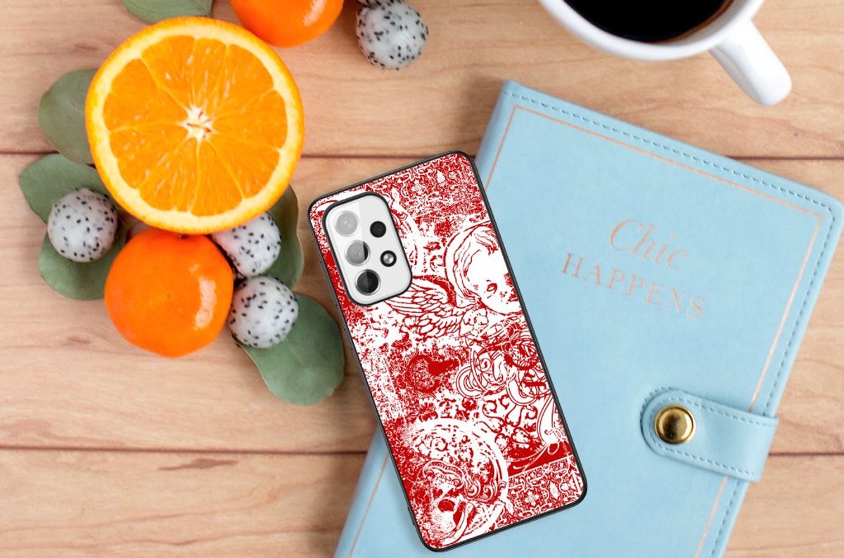 Telefoonhoesje Samsung Galaxy A73 Angel Skull Rood