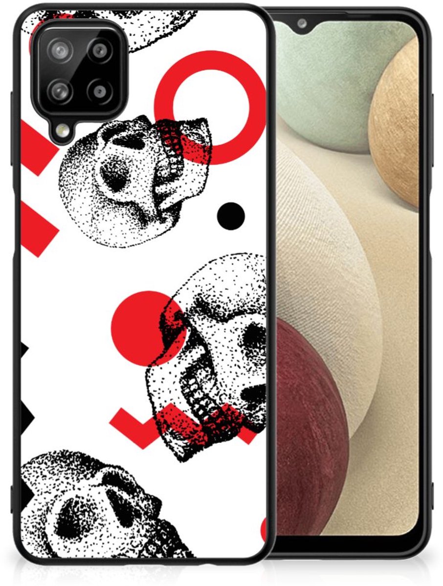 Telefoonhoesje Samsung Galaxy A12 Skull Red