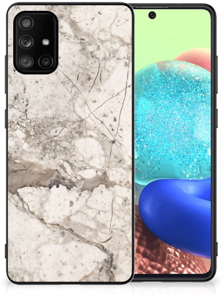 Samsung Galaxy A71 Marmeren Print Telefoonhoesje Marmer Beige
