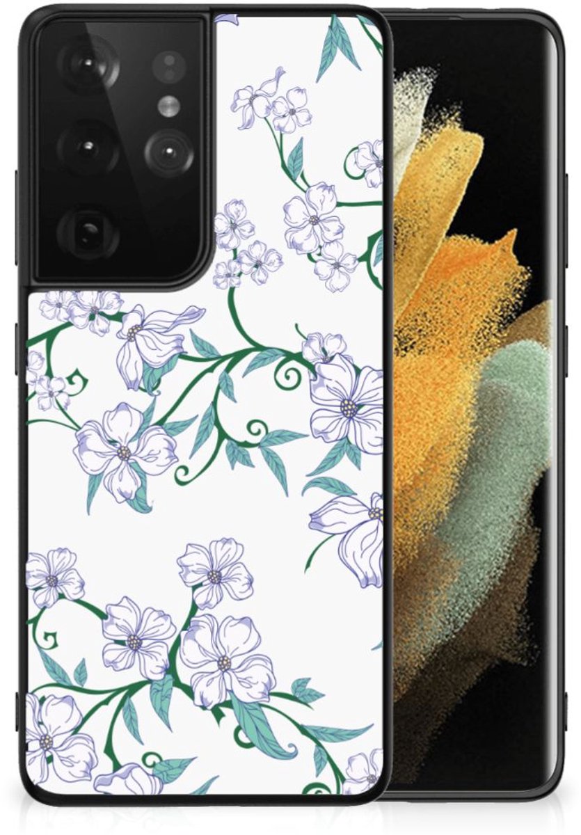 Samsung Galaxy S21 Ultra Uniek Bloemen Hoesje Blossom White