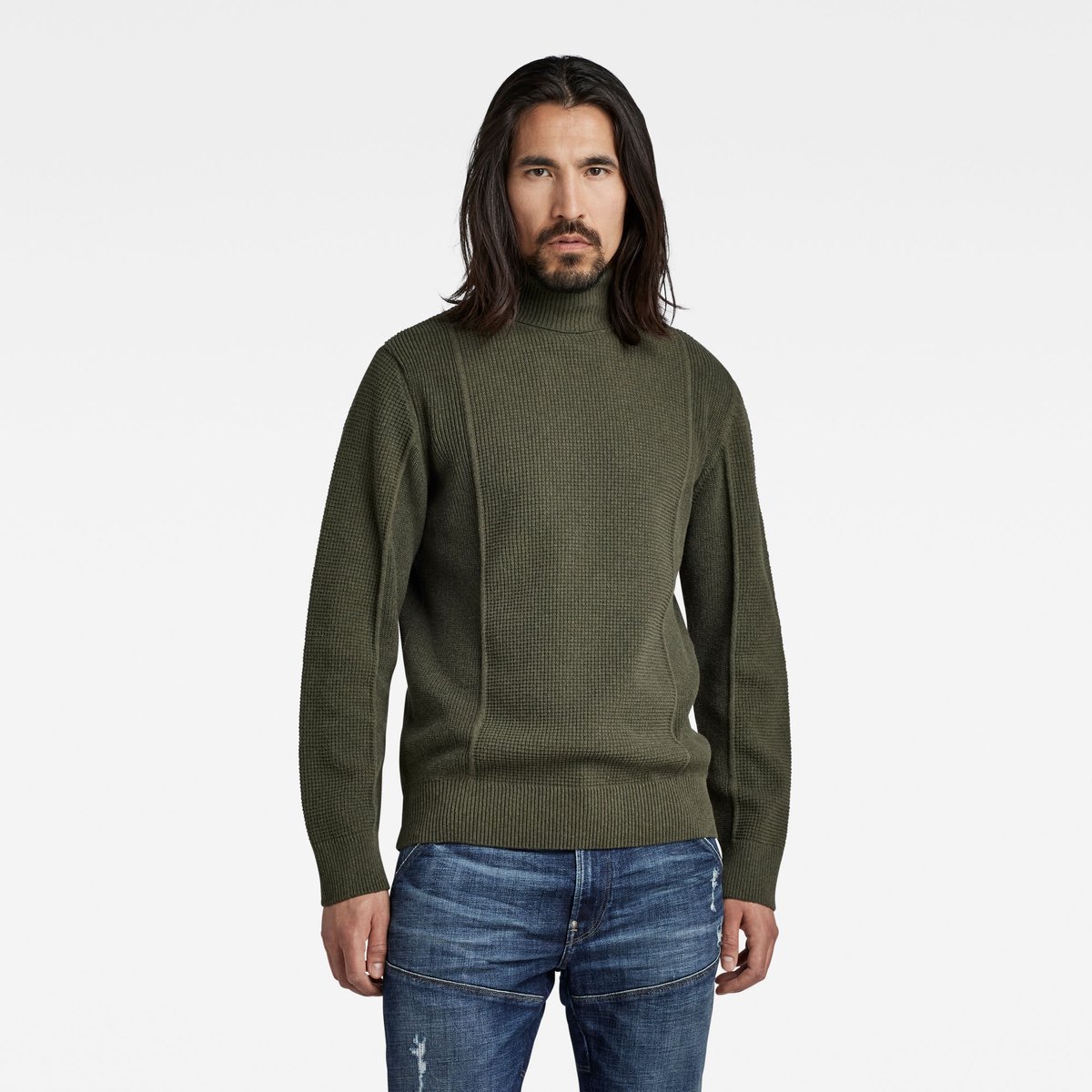 G-Star Structure turtle knit Heren Truien Groen