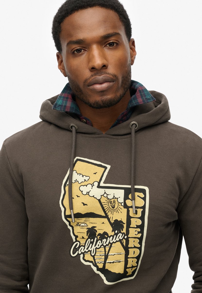 Superdry Vintage Travel hoodie Heren Hoodies Zwart