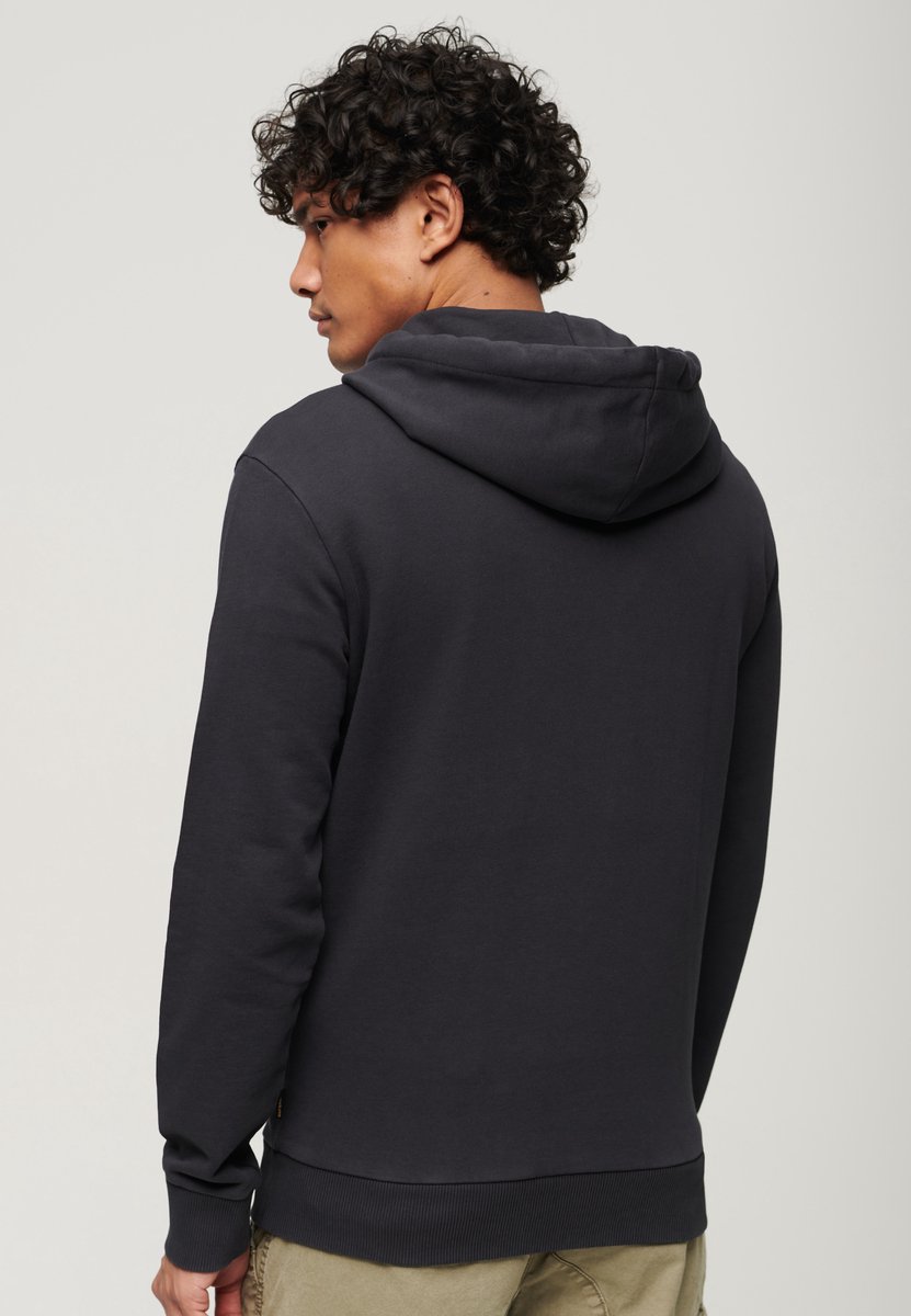 Superdry Classic Heritage hoodie met vintage logo op de borst Heren Hoodies Zwart