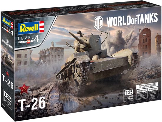 Revell Modelbouwpakket Militaire voertuigen - 03505 T-26 - World of Tanks Plastic - 1:35 - Modelbouw
