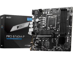 MSI PRO B760M-P - Moederbord - Micro ATX - LGA1700-sokkel - B760 chipset - DDR5 - Realtek ALC897 - Realtek RTL8111H Gigabit LAN