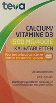 Teva Calcium / vitamine D 500mg / 400IE 90 Kauwtabletten