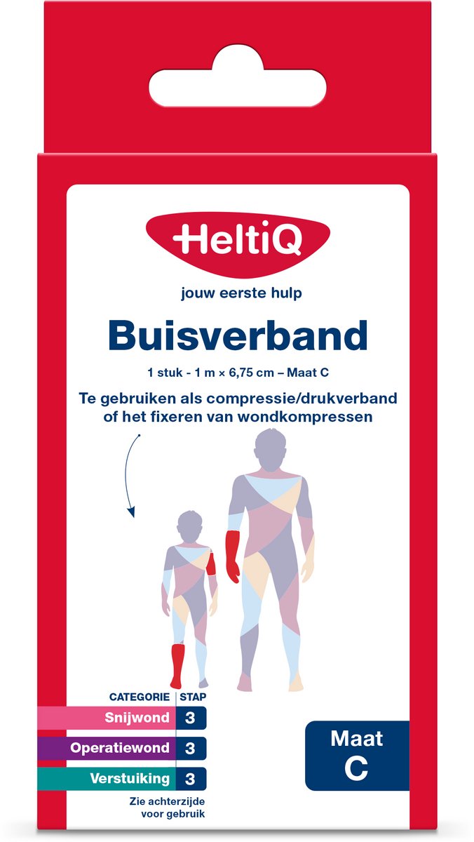 Goedkoopste Heltiq Buisverband 1m x 6.75cm maat C 1 Stuks