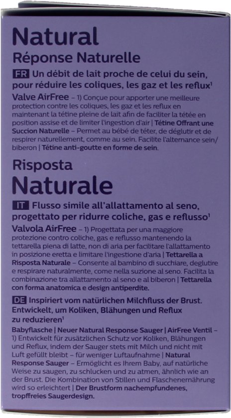 Philips Avent Natural Response Babyfles 125ml – Flow 2 –Antikoliek- 1 fles - Newborn - SCY670/01