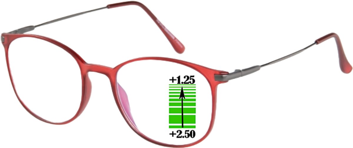 Leesbril Ofar Office Multifocaal CF0003C- Rood -+2.50