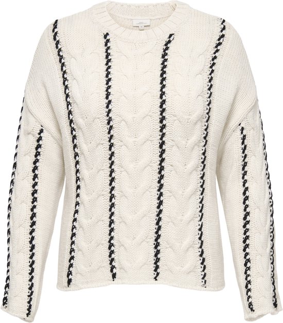 ONLY CARMAKOMA - CARTESSA CABEL STITCH LS O-NECK KNT - Dames - Gebreide truien