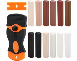 Allecto Premium - Hard Wax Reparatie Kit voor Meubelreparatie en Vloeronderhoud met 12 Stuks - Reparatieset voor Krassen, Beschadigingen en Gaten - Geschikt voor Laminaat, PVC, Vinyl en Houtbewerking