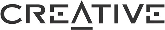 Zwart logo met de tekst CREATIVE.
