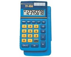 Rekenmachine T.I.-106 (op lichtenergie)