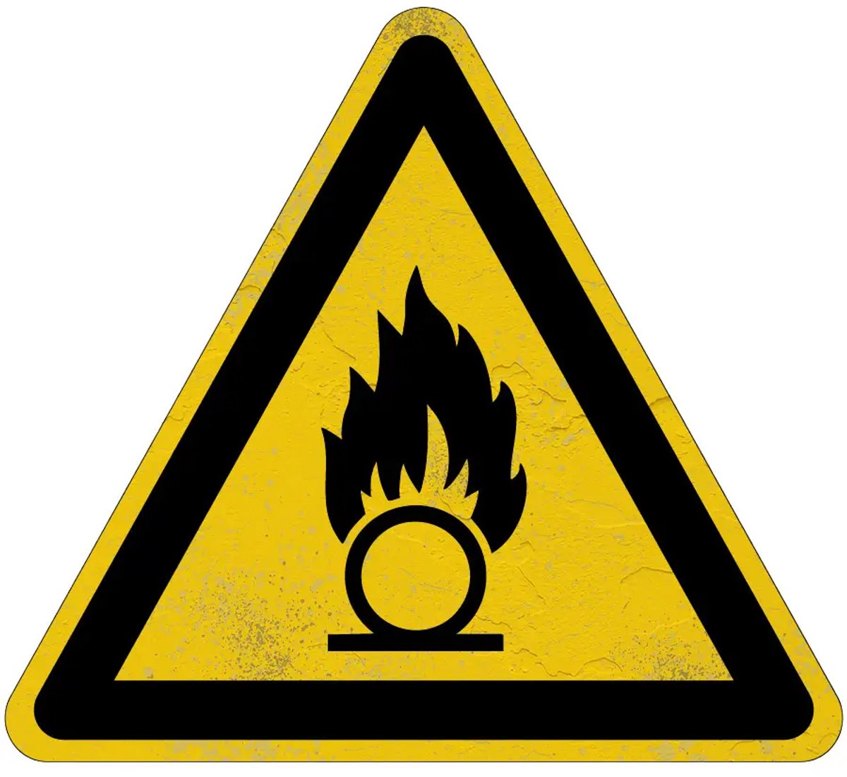 Oxiderende stoffen waarschuwingsbord - W028 | Sign Again materiaal | 20 cm
