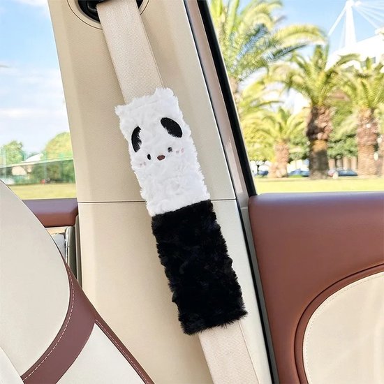 Gordelbeschermer Kind - Zwarte Panda - Gordelkussen 2 Stuks - Gordelhoezen - Kasey Products van Merkloos — afbeelding 3