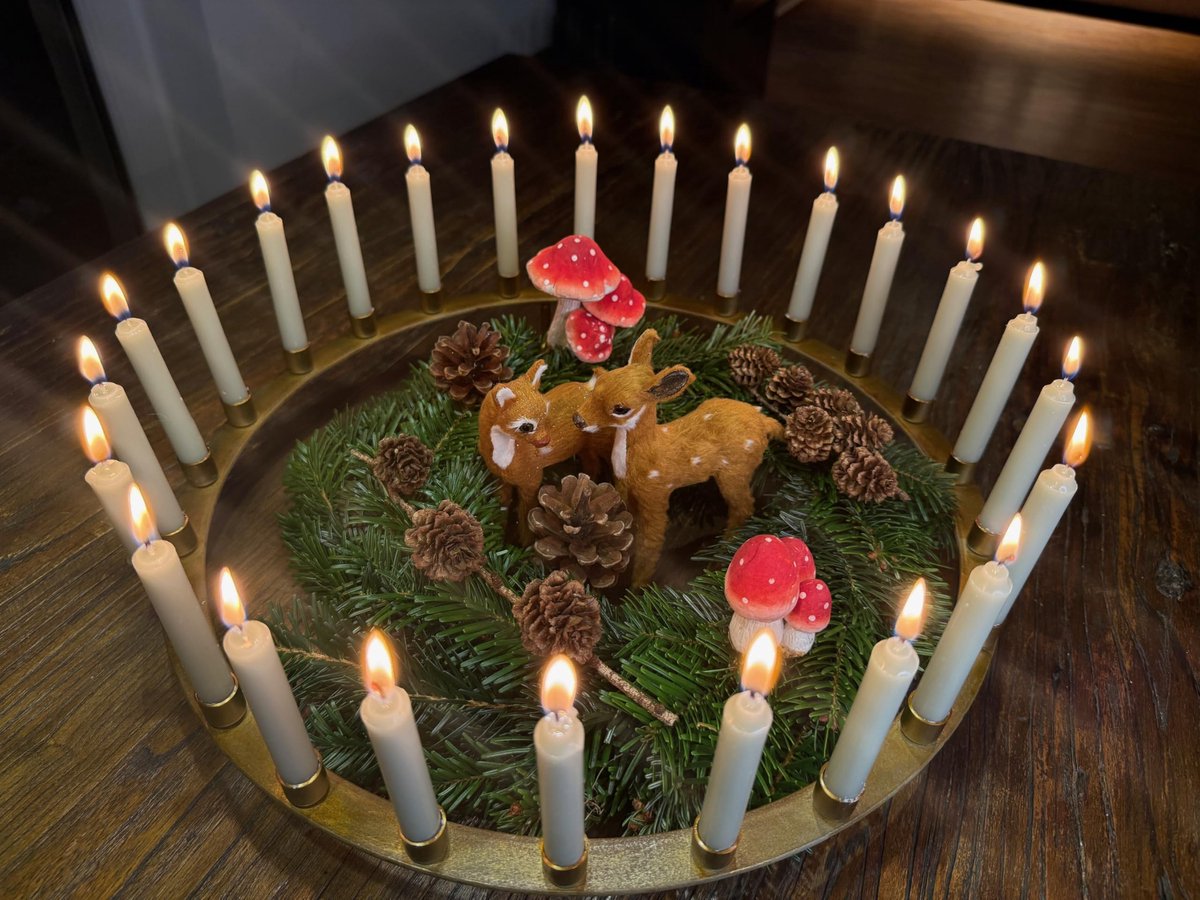 ukiyo kaarsenhouder rond voor 24 kaarsen Ø 1,3 cm Adventskrans decoratie Advent Kerstmis, kleur: kaarsenhouder antiek goud