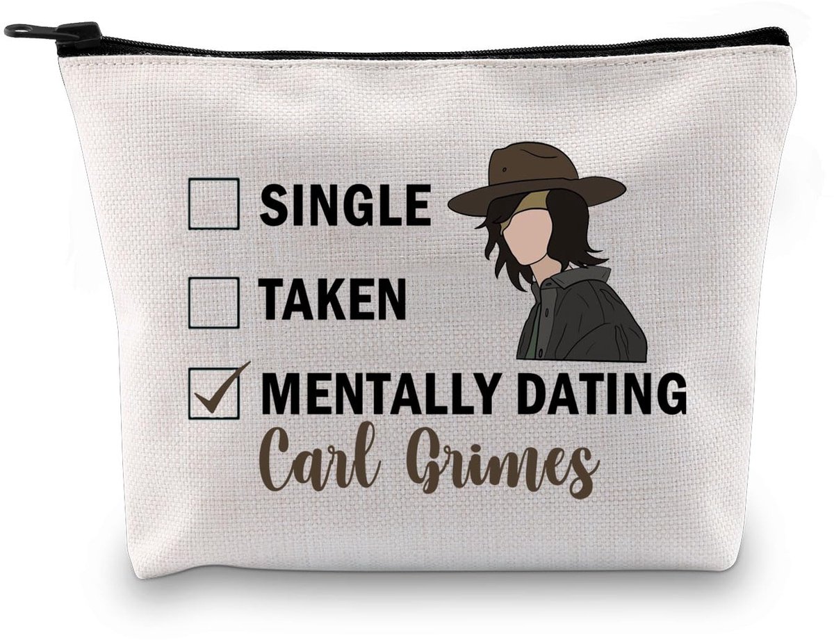 Carl G Inspired Gift Dating Carl G Makeup Bag Horror Television Series Fans Cosmetic Bag Zombie Cosplay Merch, Dating Carl G Bag