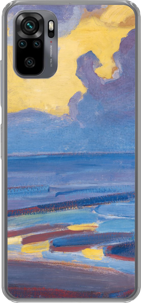 Telefoonhoesje Geschikt voor Xiaomi Geschikt voor Redmi Note 10 Pro hoesje - Aan de zee - Piet Mondriaan - Siliconen Telefoonhoesje Telefoonhoesje