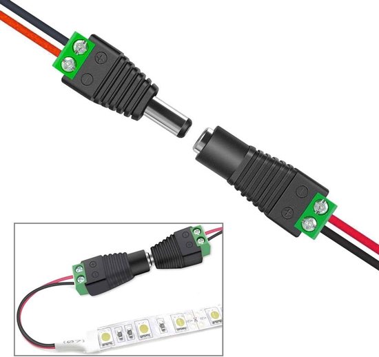 Dc Rectangular Plug 20 Pairs DC Plug Kit - 10 Pairs 12V/24V Male Female DC Plugs - 10 Pairs ...
