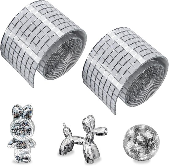 Zelfklevende spiegelmozaïektegels - 2 rollen - 3200 stuks - mini