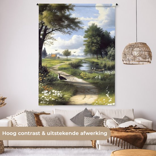 Tapisserie murale 150x200 cm - Chemin de sable - Paysage vert - Water - Tapisserie - Tapisseries
