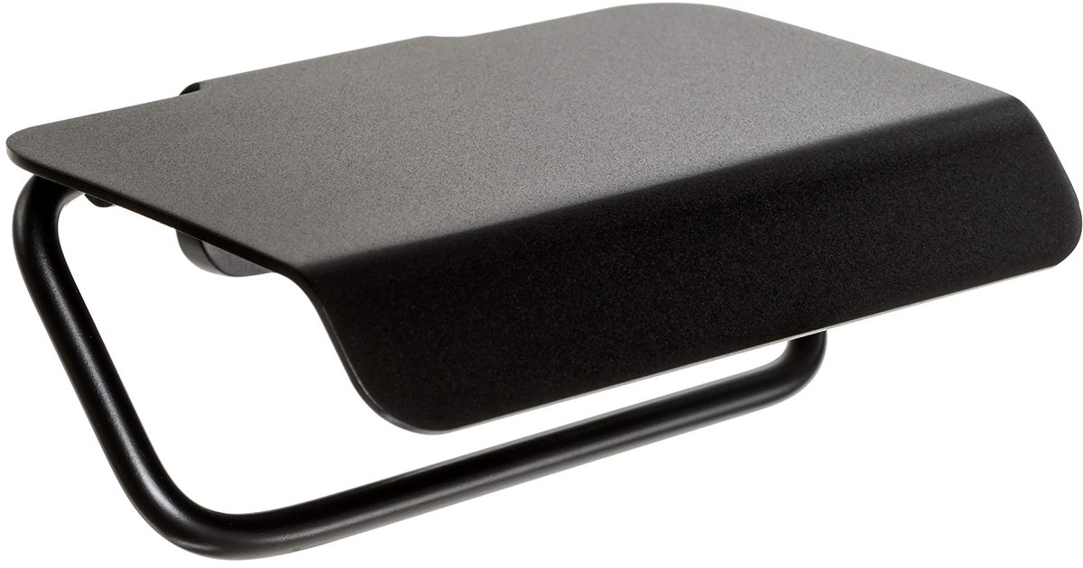Tatay Onyx toiletrolhouder met deksel, gemaakt van matzwart aluminium, met dubbel bevestigingssysteem, schroef en lijm, 12 x 5 x 10 cm 12 x 5 x 10 cm
