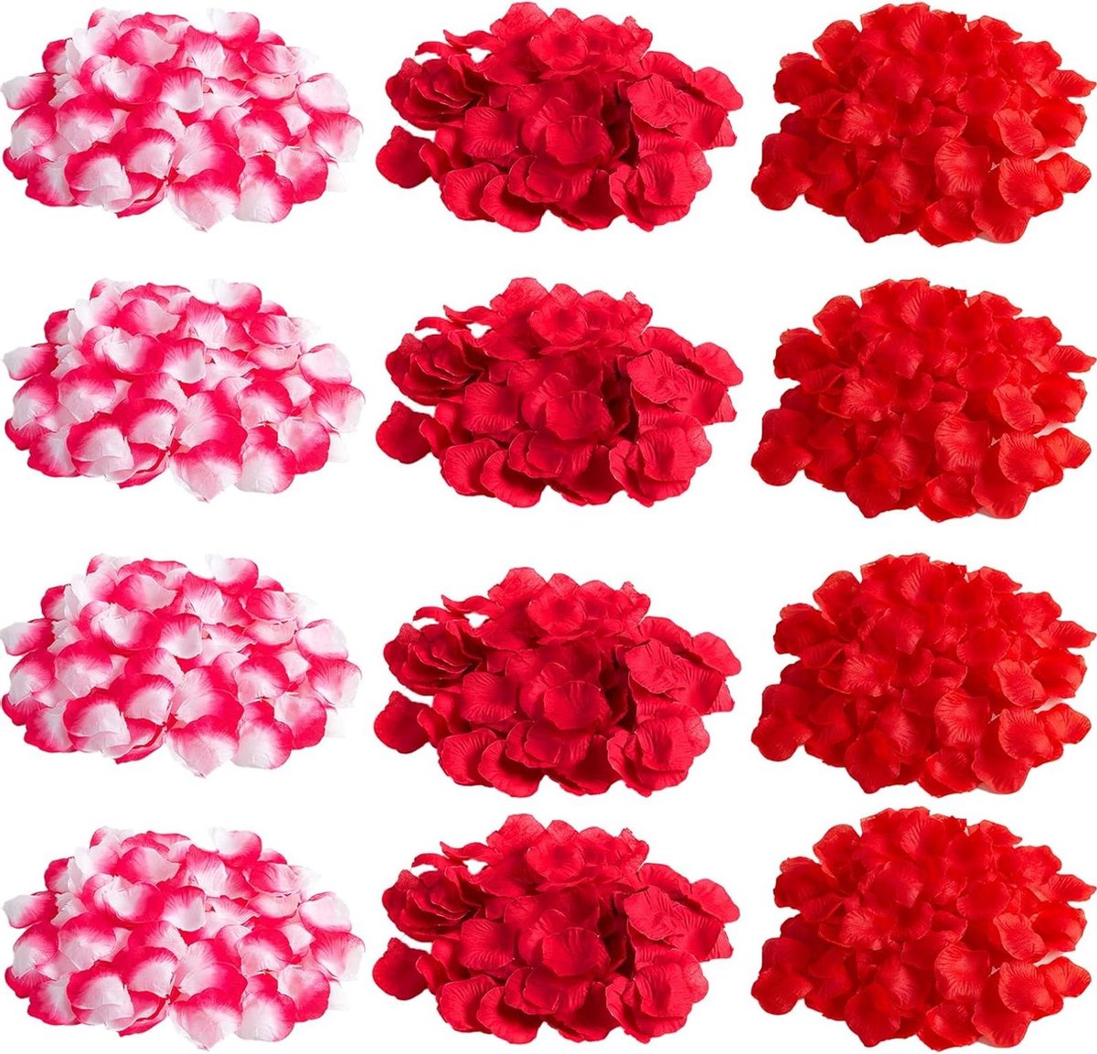 ByShane - Kunstbloemblaadjes voor Huwelijksdecoratie en Versiering - 3000 Stuks - Witte Rozenblaadjes - Zijde Rose Bloemblaadje - Romantische Sfeer - Voorstel Versieren - 3 Kleuren