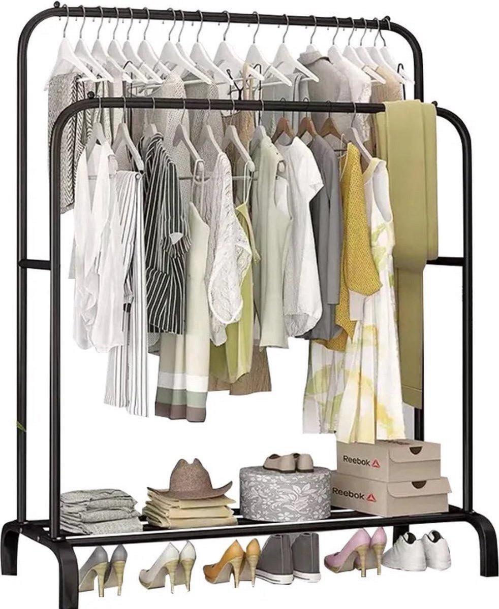 MKSS® Kledingrek Metaal - Kledinghangers - Dressboy - Zwart