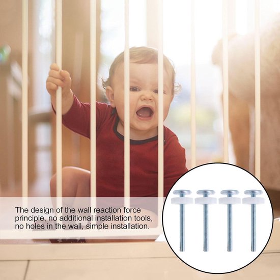 Baby Gate Guru Extra lange M10 (10 mm) spindelstangen voor drukgemonteerde poorten vervangingsset - 4 stuks M10 spindelschroefbouten voor baby- en huisdierveiligheidshekken - kies uw kleur (10 mm