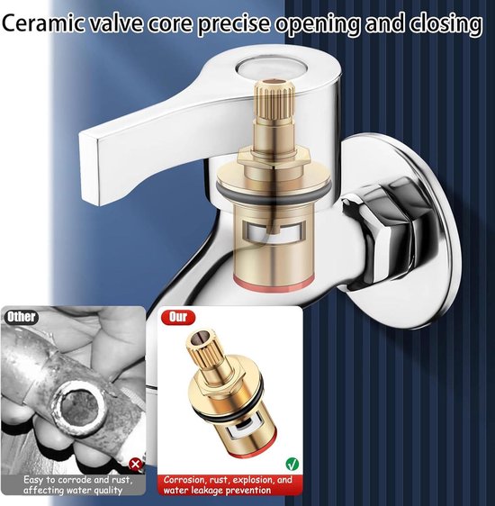 2 stuks mengkraancartridge vervanging, massief messing keramische