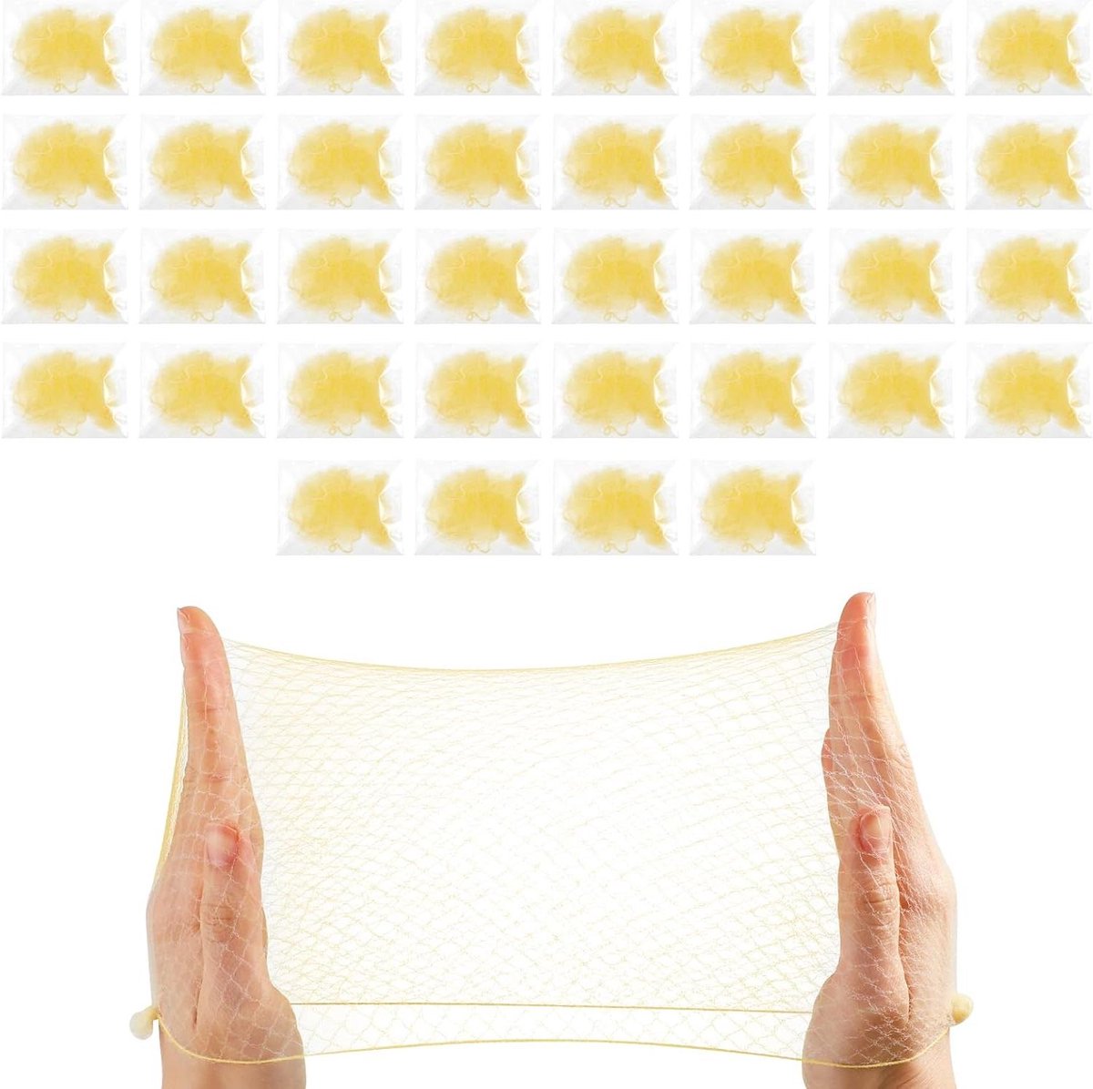 Pakket van 36 onzichtbare haarnetten met elastische rand voor balletdansers en catering - Toepasbaar voor haarhoezen om te slapen - Geschikt voor meisjes en vrouwen - Beige - Haarknotje