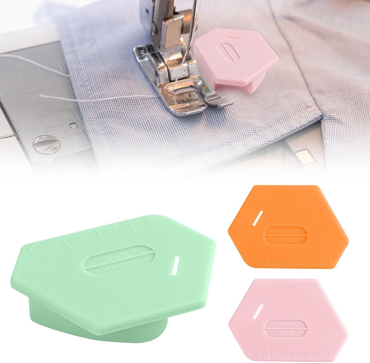 3 stuks magnetische naadgeleiding - polygonale zoomhulp - naaimachine-accessoires - multifunctionele naaigewichten en accessoires voor overlock - naai-accessoires voor naaimachine