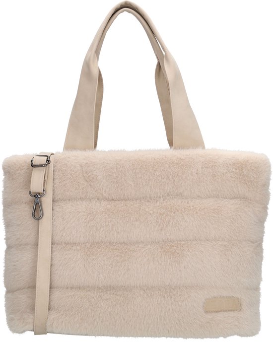 Sac cabas Emma de Zebra Trends - Bont à bandoulière - Fourrure - Crème