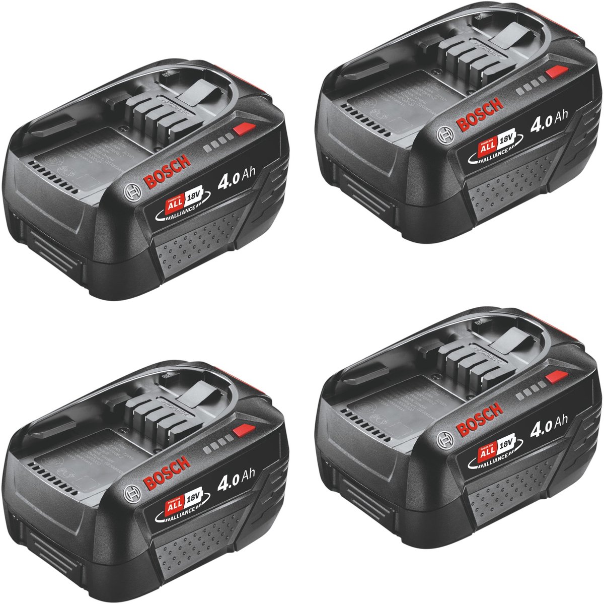 Bosch 4x PBA 18V 4,0Ah W-C accu 18 V 4,0 Ah POWER FOR ALL ( 4x 1600A011T8 )