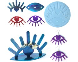 Allecto Plus - Sieradenopslag hars siliconen vorm voor beton en epoxyhars - Boze oog design - Sieraden maken - DIY craft - Harsmal - Siliconen mal voor epoxy