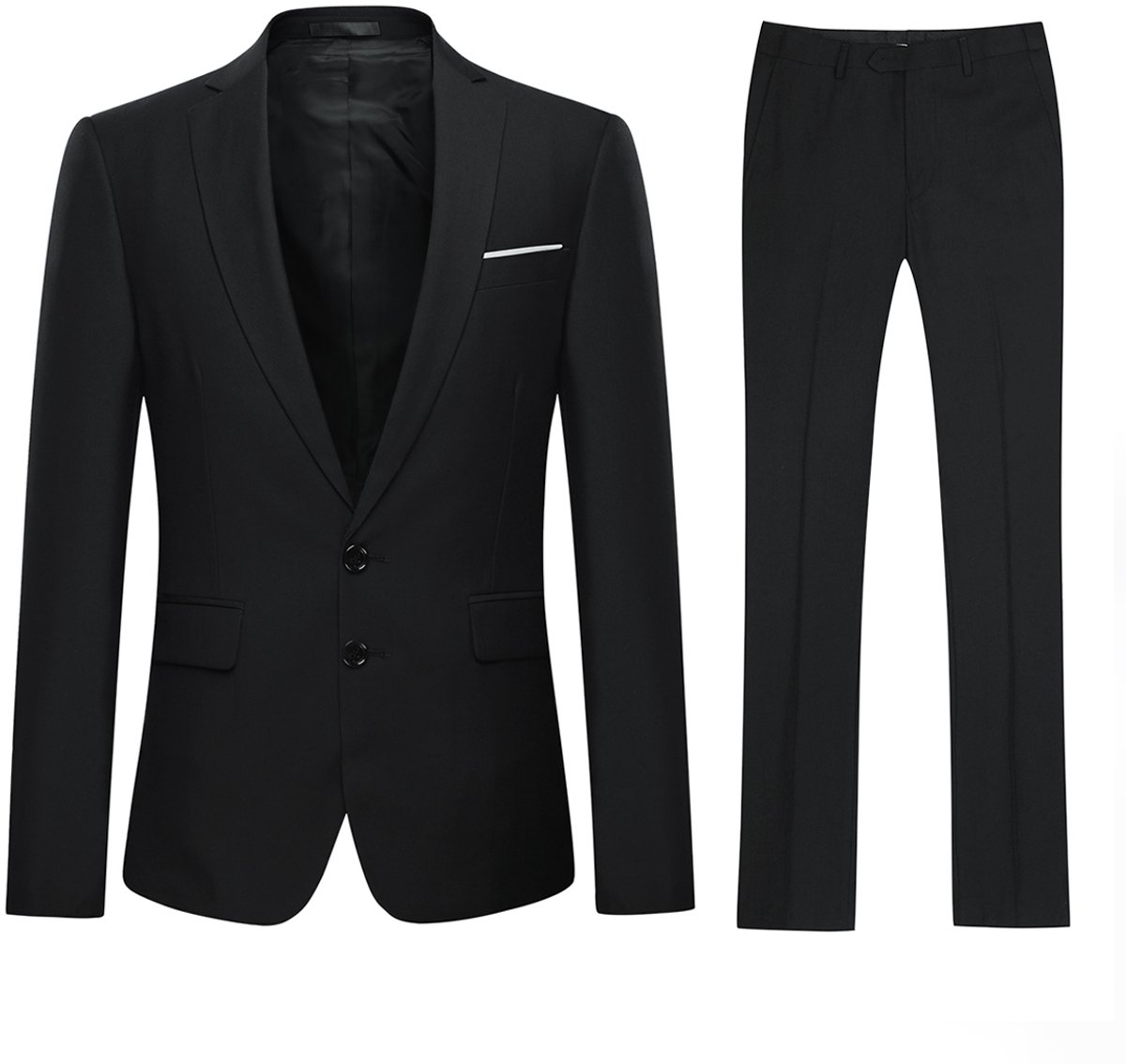 ALLTHEMEN Heren 2-Piece Slim Fit Pak - Tweeknoops zakelijk Pak - XS