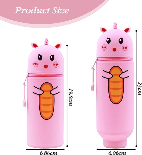 Legami - 2-in-1 zachte siliconen tas - Kawaii, tafelpenhouder, ritssluiting, siliconen, pennenzak, kleurpotloden, markers, H 18,5 cm, panda, kawaii