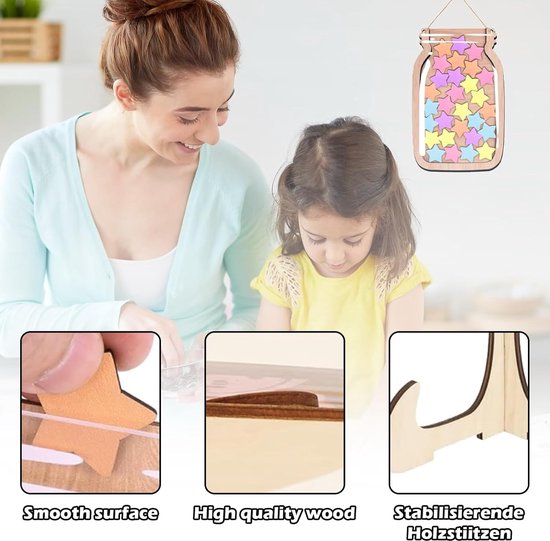 KQDRAVINE Pot de Récompenses pour L'apprentissage de la Propreté, Pot de Récompenses avec des Étoiles pour la Classe, Tableau de Récompenses Comportementales pour Garçons et Filles à la Maison