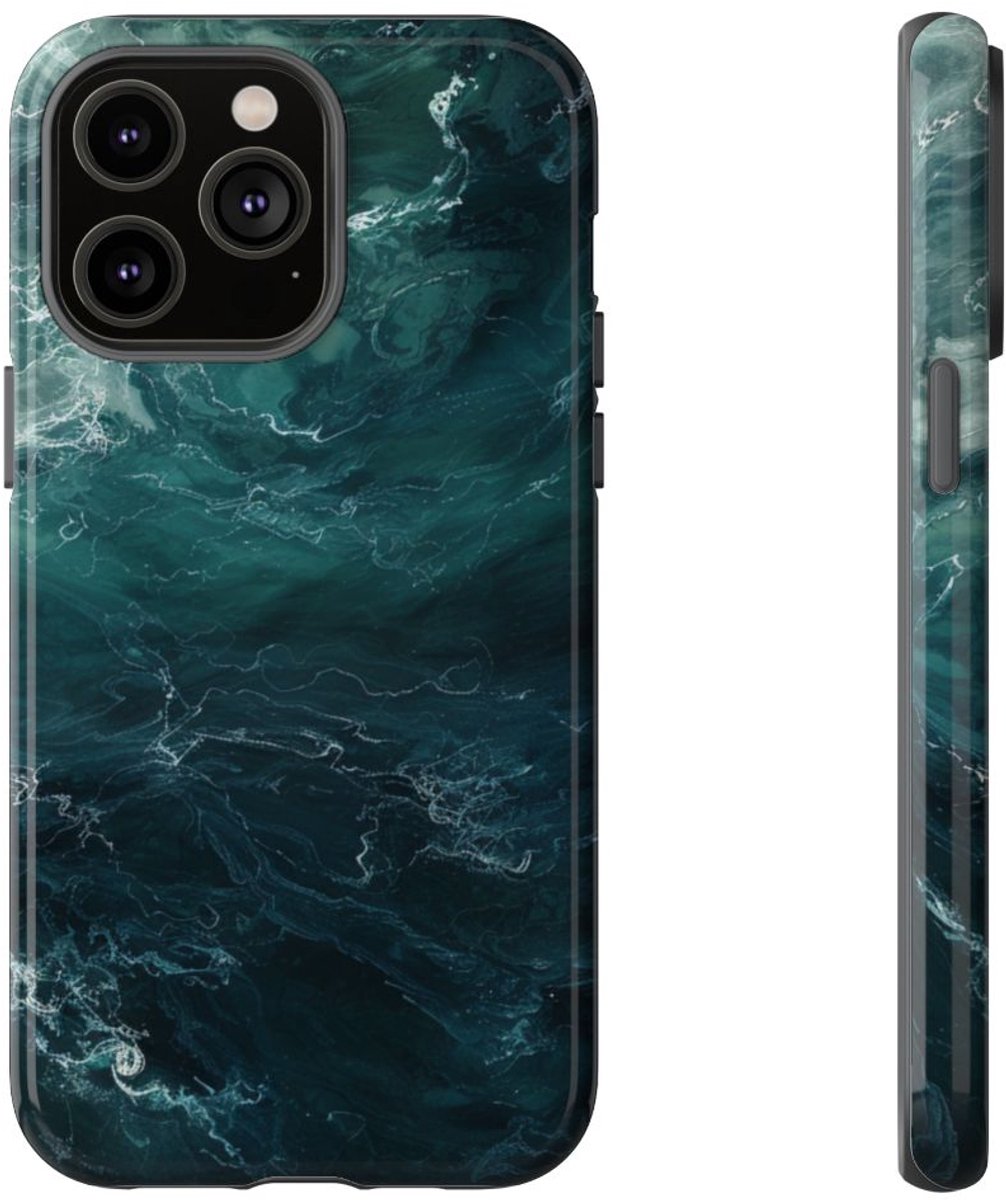 Donkere Waterdiepte Abstracte Kunst – Telefoonhoesje Geschikt voor iPhone 14 Pro Max
