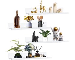 4 Pcs Shelves No Drilling - 30 cm Metal Wall Shelf - Adhesive Rack voor Gluing - Self Adhesive Floating Shelf - Badkamer Shelf - Wand voor Keuken - Badkamer - Woonkamer