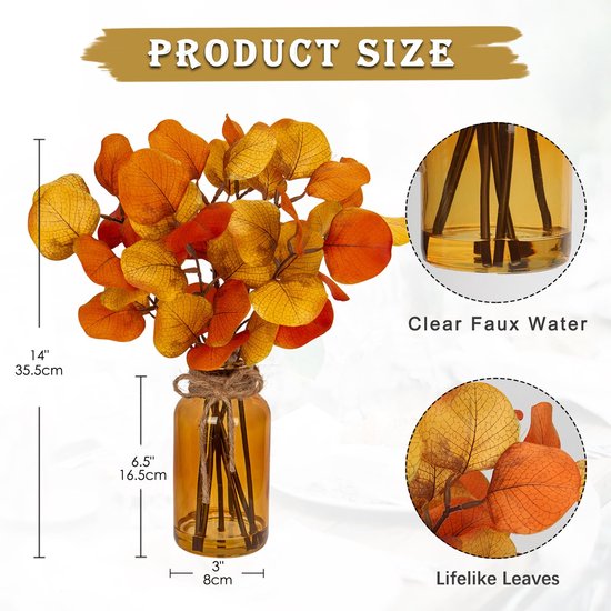 Avoik 3 Stks Eucalyptus Stengels Kunstmatige Eucalyptus Bladeren Stengels Echt Groen Touch Blad Takken Voor Thuiskantoor Bloemen Boeket Centerpiece Bruiloft Decoratie