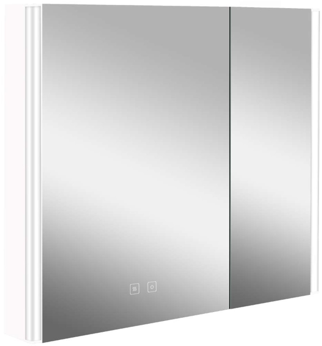 kielle Arkas I - Spiegelkast met LED verlichting, verwarming en USB poort, 80x70x13 cm, wit 50111810