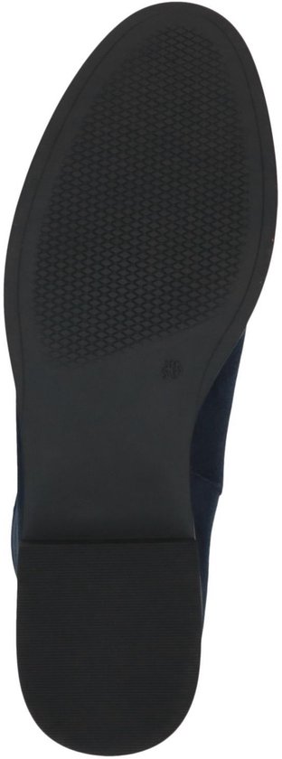 Donkerblauwe laars zool met antislip patroon.
