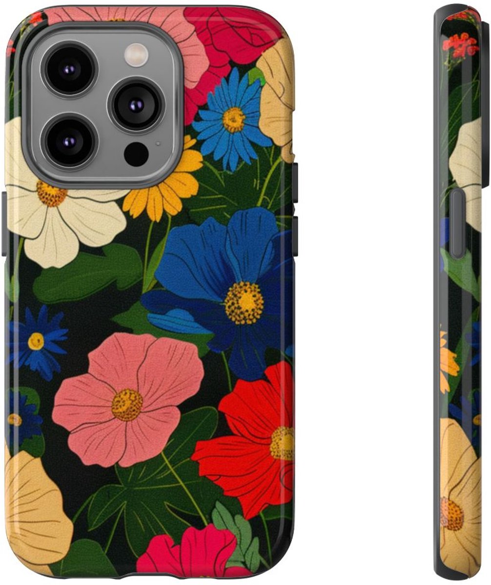 Kleurrijk Bloemenpatroon – Telefoonhoesje Geschikt voor iPhone 14 Pro