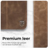Rosso Elite Hoes Geschikt voor Samsung Galaxy Tab S10 Lite / S10 FE / S9 FE / S9 - 2-in-1 Echt Leer Book Case en Back Cover - Magnetisch Uitneembaar Hoesje - Beschermhoes Bruin