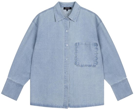 Refined Department Blouse Jealy Denim Blouse R2508970697 200 Light Blue Dames Maat - S