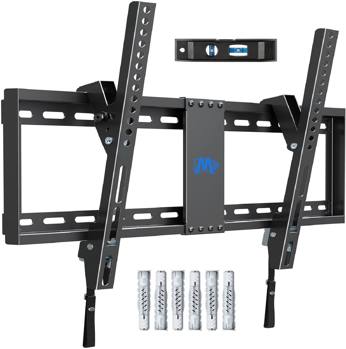 Montage Dream TV-muurbeugel kantelbaar voor de meeste 37-70 inch LED-, LCD-, OLED- en plasma-tv's tot VESA 600x400 mm en 60 kg, incl. Fischer-wandplug, kantelbare tv-beugel MD2268-LK-02 zwart